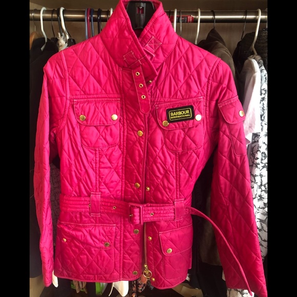 womens pink barbour jacket